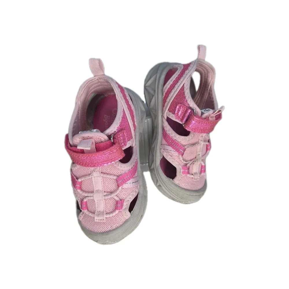 Oshkosh Toddler Girls Spring Summer Pink Play Sandals Size 7 Toddler.